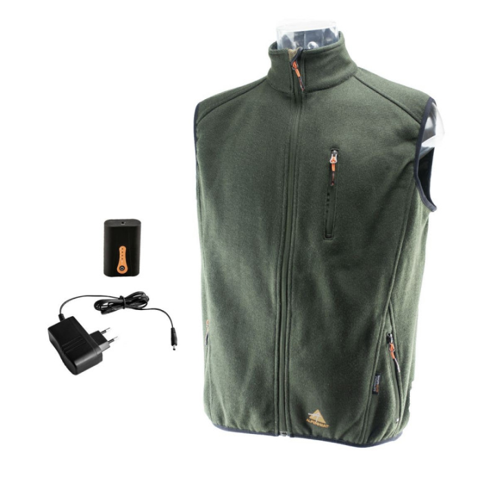 ALPENHEAT gilet chauffante ----- FIRE PERFORMANCE tissus/polaire tricoté  vert