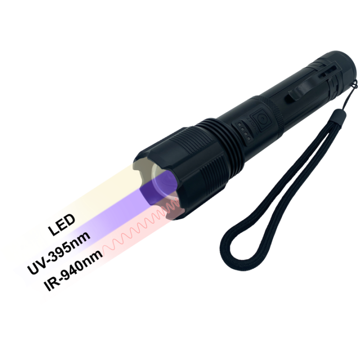 Lampe - 3 fonctions - LED, UV, IR 940nm