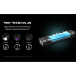Lampe Torche Nitecore EDC17 - 1500 Lumens - LED Blanche + UV + Laser Vert - Design Plat Rechargeable USB-C