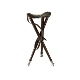Siège trépied battue assise cuir 75cm pieds métal