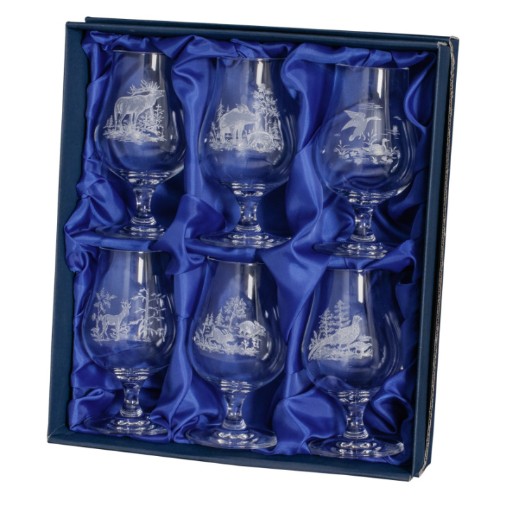 Verres en cristal en coffret 6 pièces