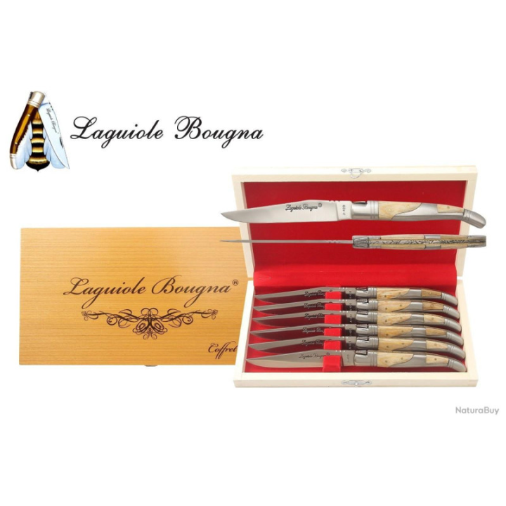 Coffret 6 couteaux bois Laguiole Bougna